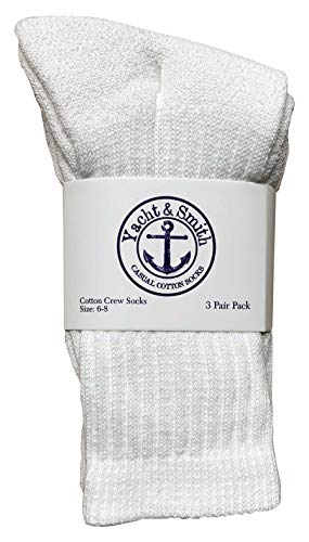36 Pairs Of Yacht & Smith Wholesale Kids Crew Socks, Childrens Cotton Casual Crew Socks Size 6-82