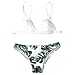 JISUAN Traje de baño para mujer con estampado de hojas push-up, traje de baño acolchado, traje de baño, traje de baño 168, Blanco, M