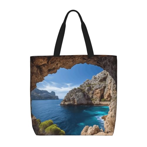 FodPand Large Reusable Tote Bag for Women, Mallorca Spain