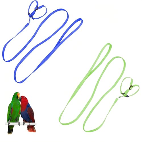 Verstellbares Geschirr für Papageien, 2 Stück, Geschirr für Vögel, Outdoor Carrying Flight Rope Tether Vogel Harness, für Sittich, Cockatiel, Alexandrin, Scharlachrot