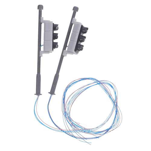 OHPHCALL 2pcs Mini Train Model Ornaments DIY Gauge Sand Table Accessory Realistic Signal Models