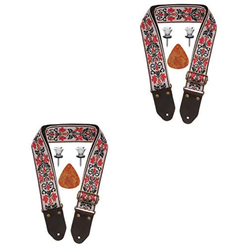 ibasenice 2 Ensembles Brodé Sangle De Guitare Guitare Ceinture Pour Cadeau Tissé Guitare Rétro Cadeaux Rétro Guitare Sangles Guitare Bretelles Basse Sangle Véritable Cuir Ukulélé Blanc - Les Beatles, Paul McCartney, John Lennon, RIngo Starr, George Harrison ibasenice 2 Ensembles Brodé Sangle De Guitare Guitare Ceinture Pour Cadeau Tissé Guitare Rétro Cadeaux Rétro Guitare Sangles Guitare Bretelles Basse Sangle Véritable Cuir Ukulélé Blanc