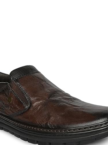 Image of Buckaroo FRERA crumbald Leather Black Casual Shoes for Mens