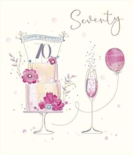 70th Birthday Card - 70th Birthday Card for Her - 70th Birthday Card for Friend or Family - Elegant Design