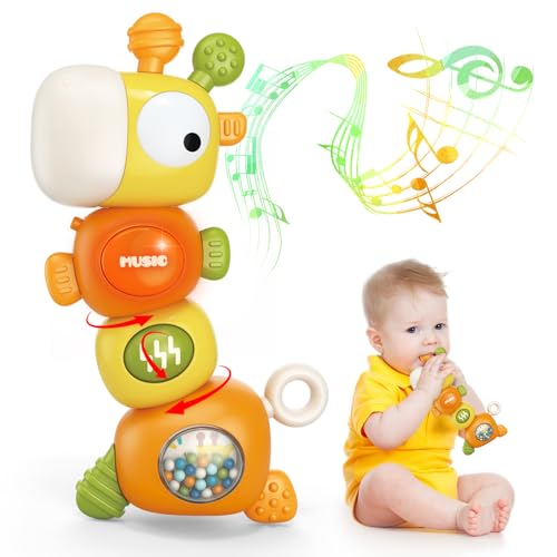 Image of Tendccy Baby Montessori Sensory Teething Toys for 3-6 6-12 Months, Food Grade Baby Teether, Newborn Infant Rattle Toys, Babys Shower Gifts, Learning Educational Musical Toy for Boys Girls