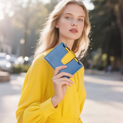 Image of Airkit Small Wallet Women RFID Blocking Soft Leather Bifold Compact Card Holder Wallet for Women with Zipper Coin Pocket 4 ID Window