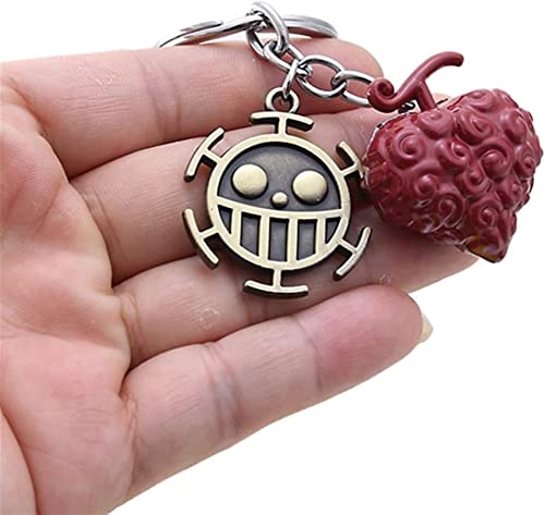 Xiangbinxuan Key Chain New Anime One Piece Keychain Devil Fruit Figure Japanese Straw Pendant Metal Seleton Bag Jewelery Gift Key (Color : Keychain1 Box, Size : 1) #TOP4