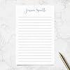 Personalized Notepad for Ladies with Name in Script Font, 50 or 100 Sheets Lined or Unlined in Choice of Colors, Tear Off Note Pad Memo Pad to Do List | Fairmont & Grove Paper Co. #2