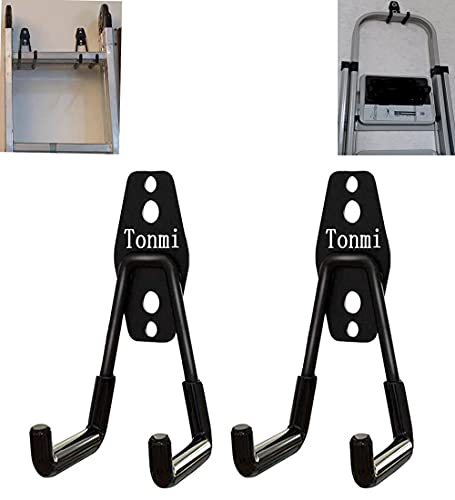 2 ganchos de pared para taburete, soporte de pared plegable, gancho de montaje en pared para escalera, ganchos telescópicos para montaje en pared para el hogar y la oficina, exhibición y
