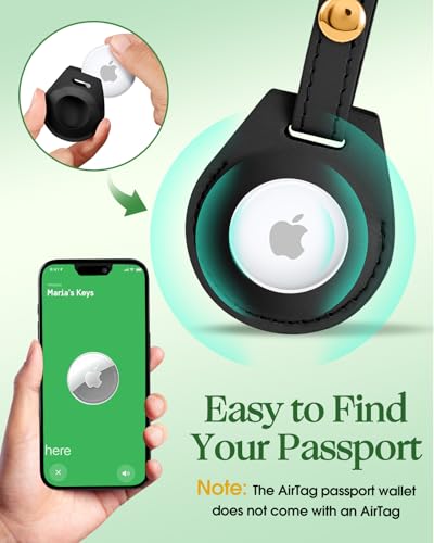 Slohif Airtag Passport Holder Cover Wallet Case for Travel Women - Leather RFID Blocking Passport Book Multiple Personalized Organizer Slim Portable Carrier Card Slots Protector Sleeve Cat4