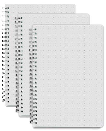 (3 Pack) Spiral Dot Grid Notebook – A5 Bullet Dotted Journal, Total 240 Sheets / 480 Pages, 100gsm White Paper…