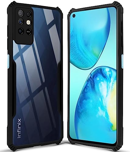 Image of Jkobi Back Cover Case for Infinix Note 8i (Shockproof with Polycarbonate Clear Panel | Professional Black)
