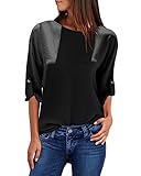Passform:Lässige. Saison:Blusen Damen Herbst 3/4 arm Oberteil von Yoins perfekt für Frühling und Herbst, angenehm zu tragen.Farbe:Schwarz;Weiß;Hellgelb;Rosa.Für kühlere Tage wählen Sie die Blusen Damen mit Jeans.