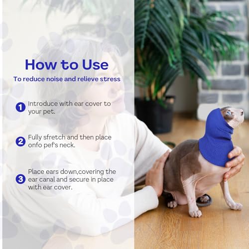 Gjinxi Beruhigende Ohrenschützer Lärmschutz Gehörschutz für Hunde Ohrenschutz Hund Wind, Winter Hundekopf Wickel Halswärmer Beruhigend Ohrschützer für Hundeohrschutz (S)