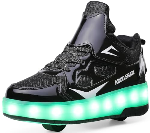Ylllu New Upgraded - Light up Kids Wheelies Shoes Color Changing LED Roller Shoes USB Rechargealbe Roller Sneaker with Wheel Gift for Girls Boys Children