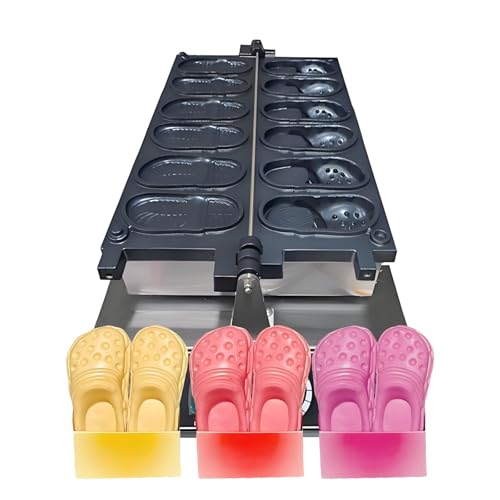 Wtecom Electric Commercial Shoe-Shaped Waffle Maker 6pcs