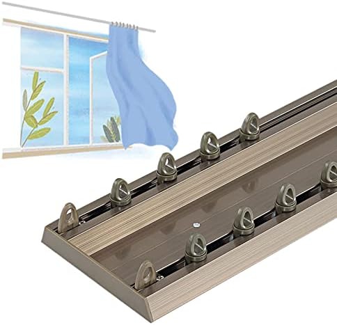 Double Curtain Track Set - Heavy Duty Rail with Nano Pulleys for Privacy Curtains, Bunk Beds, Bay Windows, Room Dividers