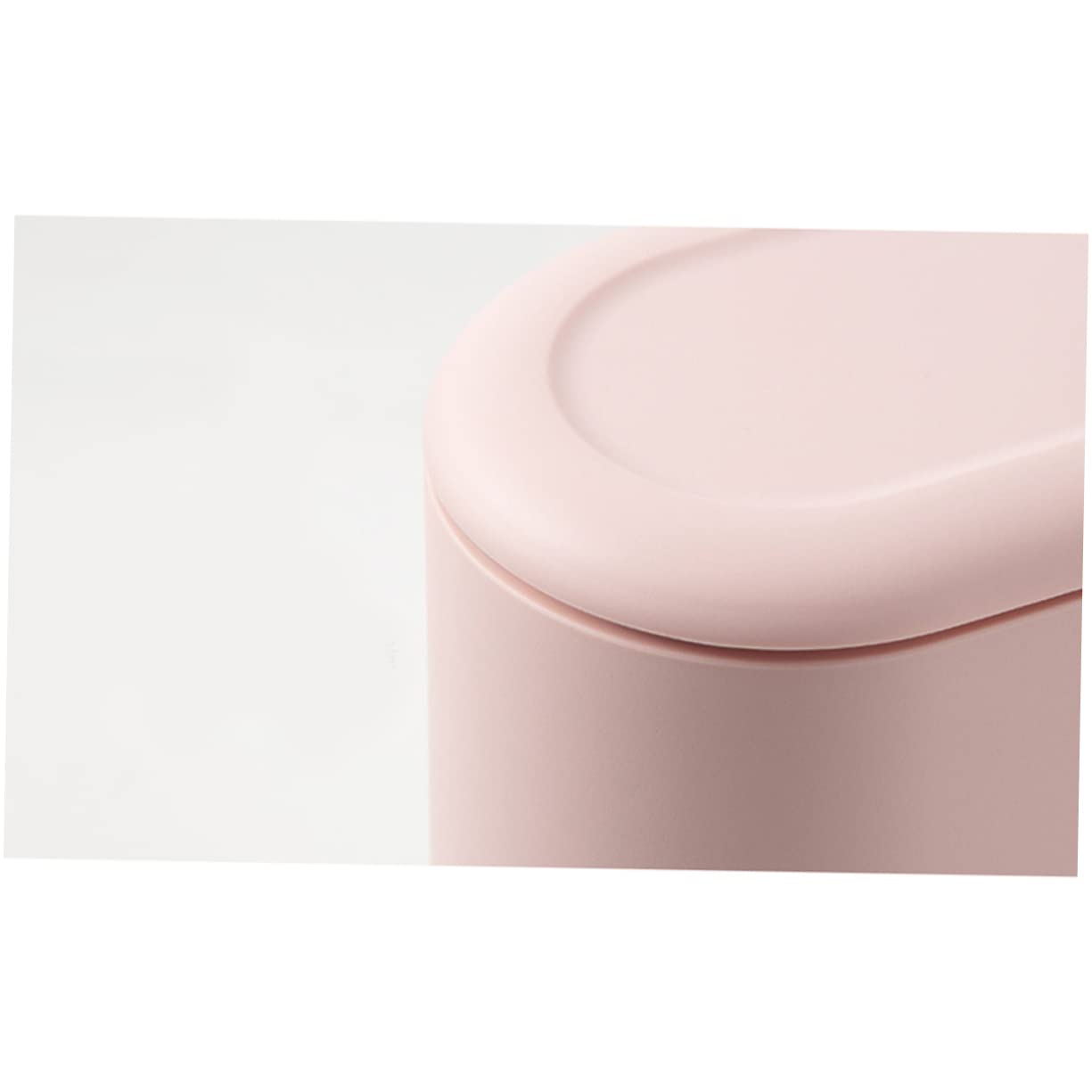 CAXUSD 1stuk Simplicity Mini Desktop Prullenbak Drukdeksel Afvalcontainer Voor Bureau Compacte Milieuvriendelijke Vuilnisemmer Roze Voor Recycling Kantoorgebruik
