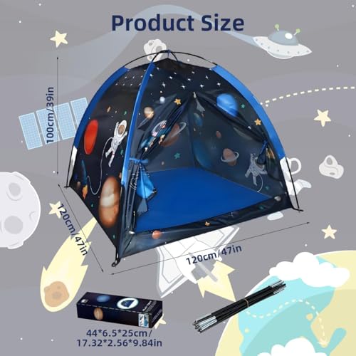 Image of Kids Play Tent House | Kids Tent House Foldable | Tent for Camping | Toys for 2+ Years Girls and Boys| Light Weight Water Repellent |Play Tent for 2 Person (Space) (Rocket Tent Big= China)