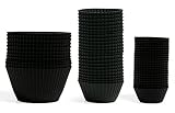 The Silicone Kitchen Reusable Silicone Baking Cups - Matte Black Bundle, Non-Toxic, BPA Free, Dishwa