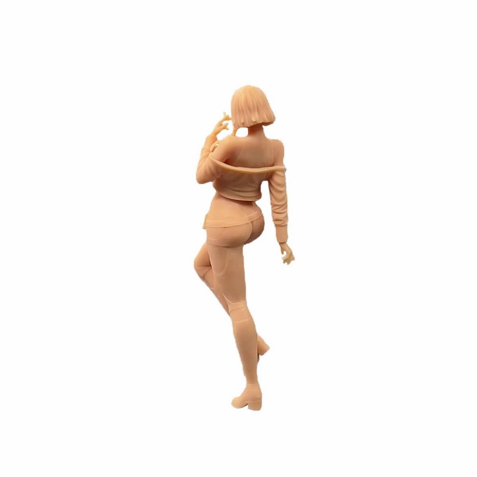 ZEDACAKAI 1/64 Scale Unpainted Miniature Figure - Literary Girl With Glasses, DIY Model For Diorama & Scene Building - View #9