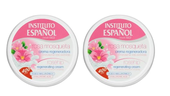 Spanish Instituto Rosehip Regenerating Face and Body Cream, 400 ml (Pack of 2), 400 ml (Pack of 1)