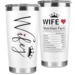 Gifts for Wife from Husband Wife Gifts Wedding Anniversary for Women Valentines Birthday Gift Ideas Mothers Day Christmas Gift for Her Romantic Love Cup for Her 20 Oz White Tumbler