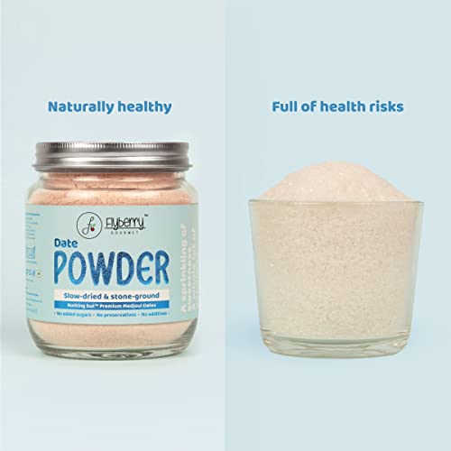 Image of Flyberry Gourmet Dates Powder - 50g | Dried Dates powder | Finely Ground Kharik Powder | Delicious Alternative to Sugar | Best For Kids & Adults | No added Preservatives | Natural Sugar | No added Sugar