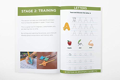 Bright Autism Trace and Learn to Write Workbook, Trace line, Shapes, Numbers and Letters Workbook fo