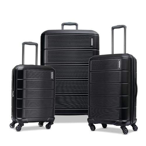 Image of American Tourister Stratum 2.0 Hardside Expandable Luggage with Spinners | Jet Black | 3PC (CO /MED /LG)