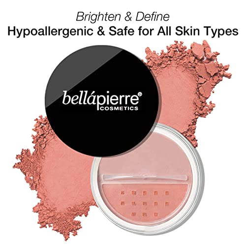 Bellapierre Mineral Foundation & Blush Duo With Kabuki Brush | Oil, Talc, & Cruelty Free | Hypoallergenic & Safe For All Skin Types - 4 Grams - Latte & Desert Rose #TOP2