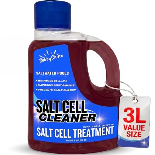 Salt Cell Cleaner for Pool, Pool Salt Cell Cleaner, Salt Generator Cell Cleaner Solution, Helps Reduce Scale Buildup, 3 L - BubbyShine