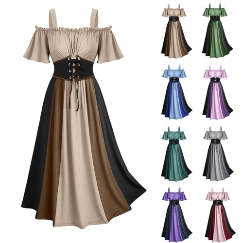 Abito Medievale Donna Curvy - Vestito Steampunk Vintage Per Feste E Carnevale - Foto 7