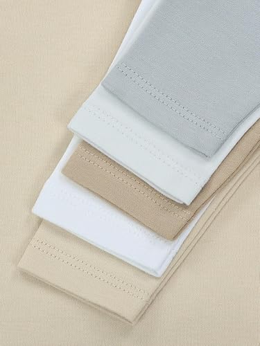 TupTam Baby Jungen Langarmshirt 5er Set, Farbe: Grau_Braun_Weiß_Beige, Größe: 86