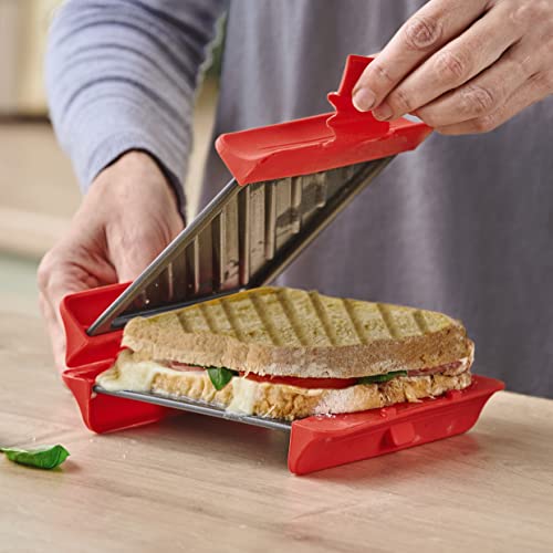 Microwave Sandwich Toaster and Grill – Dishwasher Safe Kitchen Cooking Tool with Non-Stick Plates & Silicone Clips – Perfect for Toasties, Paninis, Grilled Snacks, Bacon, Chicken Breast, Salmon & More