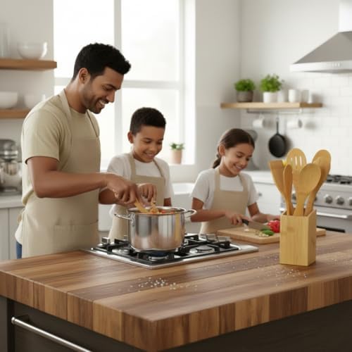 Deconox Bambu 6 Parça Mutfak Spatula ve Kaşık Seti | Doğal Ahşap | Çizilmez, Yapışmaz Tencereye Uyumlu | Kaşıklık Hediyeli - Görsel 3