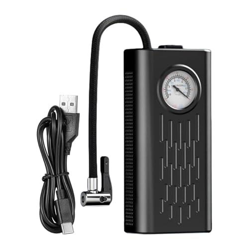 Image of TRENDING Portable Air Compressor Tire Inflator, Wireless Car Tyre Air Pump with Digital Pressure Gauge, USB Rechargeable Air Compressor for Car Bike Motorcycle Ball