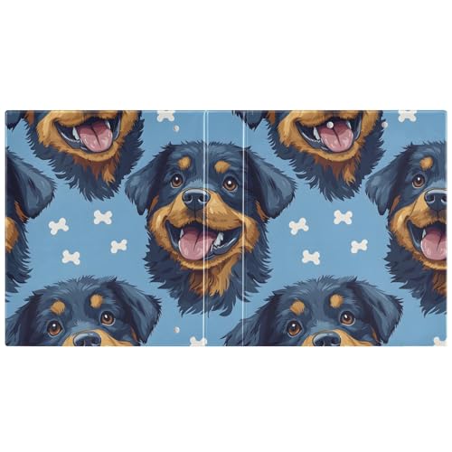 Image of 3 Ring Binder Rottweiler Bone Dog 1.5 inch Binders Three Ring Binders with Clipboard Fit 8.5'' x 11'' Paper 3 Interior PVC Clear Pockets for Office Supplies