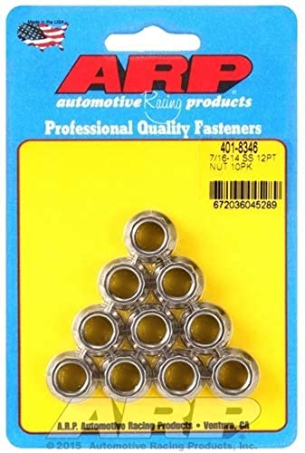 Kit de tuercas ARP 401-8346 tuerca 7/16-14 SS 12pt para evitar vibraciones y óxido
