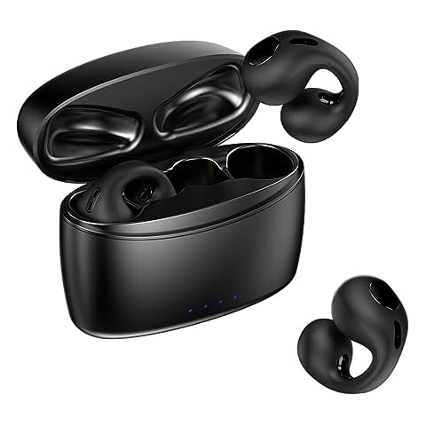 Loluka Open Ear Earbuds Bluetooth Wireless Ear Clip Bone Conduction Headphones Bone Conduction Earbuds Headset Bone Conducting Outer Open Ear Headphones Wireless Bluetooth Head Set Cover