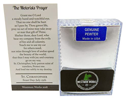 St Christopher Pewter Medal on a Stainless Steel Chain with Holy Card Gift Boxed Set2