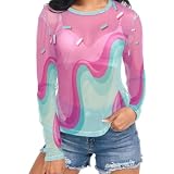 Damen Durchsichtige Shirts, Baseball Ice Cream Drip with Sprinkles Youth Boys Baseball, Mesh Langarm Mesh Top S, Baseball Ice Cream Drip With Sprinkles Youth Boys, Groß