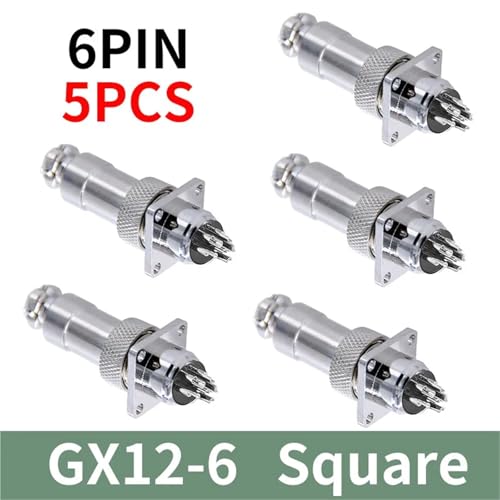 Connecteur GX12 push-pull rapide diamètre 12mm à fixation carrée stable - 2