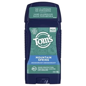 Tom’s of Maine Long-Lasting Aluminum-Free Natural Deodorant for Men, Mountain Spring, 2.8 oz. (Packaging May Vary)