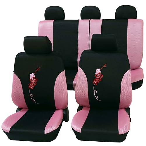 Housses de siège voiture fleurs rose pour sublimer vos trajets