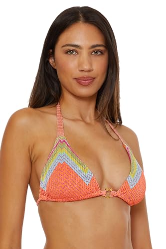 BECCA Women's Summer Sunrise Triangle Bikini Top, Adjustable, Tie Back, Swimwear Separates2