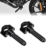 KEMIMOTO-Universal-Motorcycle-Foot-Pegs-CNC-Aluminum-Compatible-with-Dyna-Grom-Ninja-400-CRF300L-TW200-Iron-883Highway-Footpegs-Foldable-FootPegs-22mm-32mm-78-125-Inch-Crash-Bar-FootrestBlack