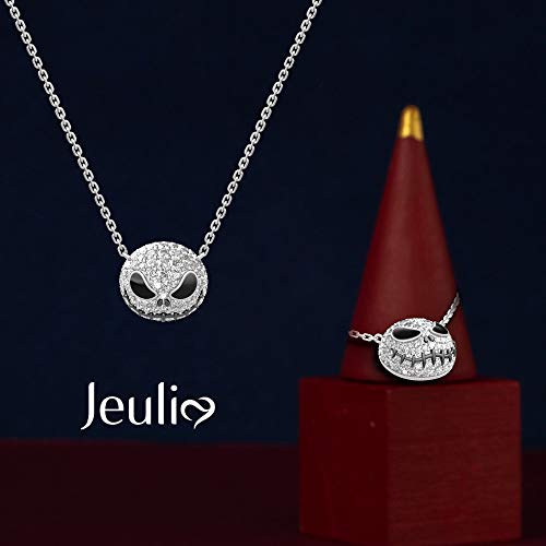 Jeulia skull Nightmare Necklace for Women 925 Sterling Silver Skull Pendant Necklace Halloween Jewelry Valentine Birthday Gifts for Women Bride4