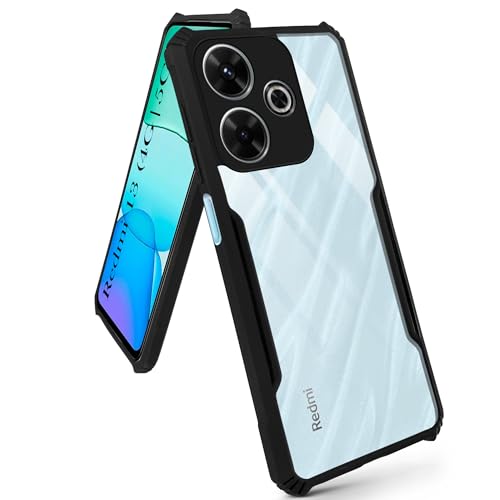 Image of Jkobi Back Case Cover for Xiaomi Mi Redmi 13 4G | 5G (Shockproof with Polycarbonate Clear Panel | Black)