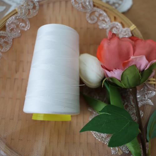 Image of Black & White Sewing Thread, 8PCS 40S /2 3000 Yard Spool Serger Thread, All Purpose Polyester Thread Serger Thread Cones
